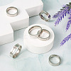 6Pcs 6 Style 202 & 201 Stainless Steel Stainless Steel Grooved Finger Ring for Men Women RJEW-YS0001-01-5