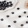36Pcs Cube with Letter Food Grade Eco-Friendly Silicone Beads SIL-LP0001-07B-1