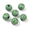 Christmas Printed Schima Wood European Beads WOOD-I015-01E-1