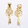 Long-Lasting Plated Brass Micro Pave Cubic Zirconia Pendants ZIRC-F069-45G-2