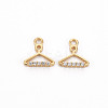 Brass Micro Pave Clear Cubic Zirconia Charms KK-S356-459-NF-1