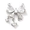 Brass Micro Pave Clear Cubic Zirconia Pendants ZIRC-L104-009P-1