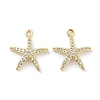 Brass Micro Pave Clear Cubic Zirconia Pendants ZIRC-P120-05G-1