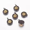 Brass Micro Pave Cubic Zirconia Pendants ZIRC-E108-08G-NR-1