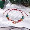 Christmas Glass Braided Bead Bracelets BJEW-JB10892-01-2