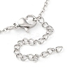 Rectangle Brass Pave Cubic Zirconia Pendant Necklaces for Women NJEW-G156-01P-07-3