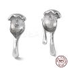 Rhodium Plated 925 Sterling Silver Stud Earring Findings STER-M115-13P-1
