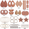 SUNNYCLUE DIY Walnut Wood & CCB Plastic Pendants Dangle Earring Making Kits DIY-SC0012-43AB-1