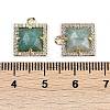 Natural Amazonite Faceted Square Charms G-I375-06G-04-3