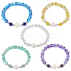 Synthetic Moonstone Beads Stretch Bracelets for Women Men BJEW-JB11376-1