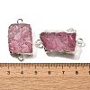 Raw Rough Natural Dyed Quartz Crystal Links Connector Charms G-K189-04S-02-3