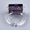 Transparent Resin Cuff Rings RJEW-T017-03B-4