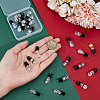 24Pcs 12 Colors Faceted Glass Pendants PALLOY-PH01807-3