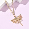 304 Stainless Steel Micro Pave Clear Cubic Zirconia Pendant Necklaces for Women LS-NJEW-Z103-01G-06-2