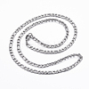 Non-Tarnish 304 Stainless Steel Figaro Chain Necklaces LS-NJEW-H445-18P-1