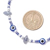 Natural Blue Aventurine(Dyed & Heated) Chip & Resin Evil Eye & Glass Seed Beaded Necklaces NJEW-JN05294-3