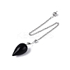 Natural Obsidian Dowsing Pendulum Pendants AJEW-N005-02I-1
