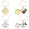 4Pcs 2 Colors Brass Locket Pendants Keychain KEYC-UN00015-1