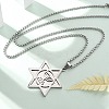 Hanukkah 201 Stainless Steel Star of David Pendant Necklaces LS-NJEW-Z058-02P-1