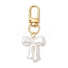 2Pcs Flower & Bowknot Plastic Imitation Pearl Pendant Decorations HJEW-JM02558-4