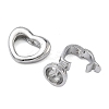 Heart Brass Fold Over Clasps KK-Z143-14P-2