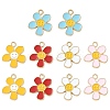 10Pcs 5 Colors Alloy Enamel Pendants ENAM-YW0002-96-1