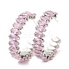 Cubic Zirconia Round Stud Earrings EJEW-Q7710-01P-2