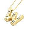 Brass & Plastic Pearl Letter Pendant Box Chain Necklaces for Women LS-NJEW-U017-01G-23-2