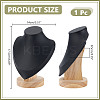 Bust PU Leather & Wooden Necklace Display Stands NDIS-WH0020-02A-02-2