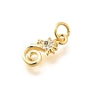 Brass Micro Pave Clear Cubic Zirconia Charms KK-Q040-04B-G-2
