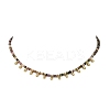 Natural Multicolor Tourmaline Faceted Rondelle Baded Necklaces with 201 Stainless Steel Teardrop Charms NJEW-JN06428-01-2