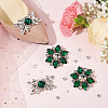 4Pcs 2 Styles Flower Brass Rhinestone Shoe Decorations AJEW-WR0002-42A-5