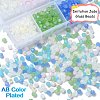 600Pcs 6 Colors Imitation Jade Electroplate Glass Beads Strands GLAA-YW0003-30-1