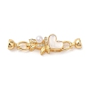 Brass Micro Pave Cubic Zirconia Fold Over Clasps KK-A227-15G-1