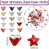 150Pcs 15 Colors Handmade Lampwork Bead Caps LAMP-PA0001-22-2