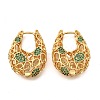 Bag Brass Micro Pave Cubic Zirconia Hoop Earrings EJEW-B148-06G-4