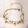 304 Stainless Steel Box Chain Multi-strand Bracelets for Women LS-BJEW-K291-01G-1