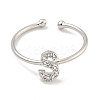 Rack Plating Brass Open Cuff Rings for Women RJEW-F162-02P-S-2