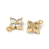 Brass with Glass Rhinestone Charms KK-B079-17G-2