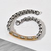 201/304 Stainless Steel Box Chain Bracelets for Unisex BJEW-F522-03G-1