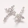 Brass Micro Pave Cubic Zirconia Links LS-ZIRC-E113-06P-1