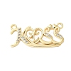 Brass Micro Pave Clear Cubic Zirconia Links KK-D357-03B-G-1