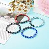 Handmade Evil Eye Lampwork Beaded Stretch Bracelets BJEW-JB06466-7