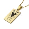 304 Stainless Steel Black Enamel Rectangle with Constellation Pendant Necklaces LS-NJEW-I128-01D-1