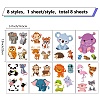 8 Sheets 8 Styles Animal PVC Waterproof Wall Stickers DIY-WH0345-092-2