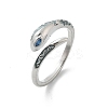 Brass Cubic Zirconia Cuff Rings for Women RJEW-S401-01P-4