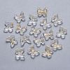 Transparent Spray Painted Glass Charms GLAA-T016-22D-1