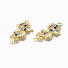 Brass Micro Pave Cubic Zirconia Links Connectors ZIRC-N039-114A-NF-3