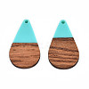 Opaque Resin & Walnut Wood Pendants RESI-N025-030-B03-1