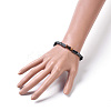 Natural Black Agate(Dyed) & Mixed Stone Beads Stretch Bracelets BJEW-JB04219-5